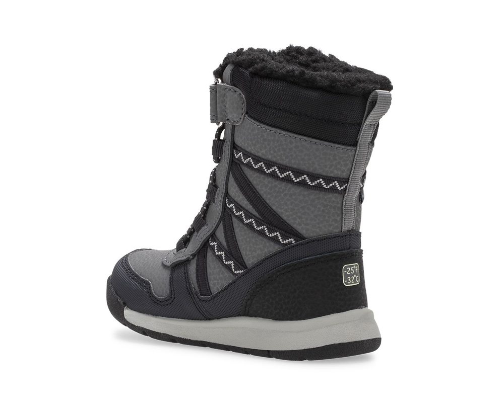 Merrell Støvler Børn - Snow Crush 2.0 Waterproof Jr. - Sort/Grå - TFZ571269